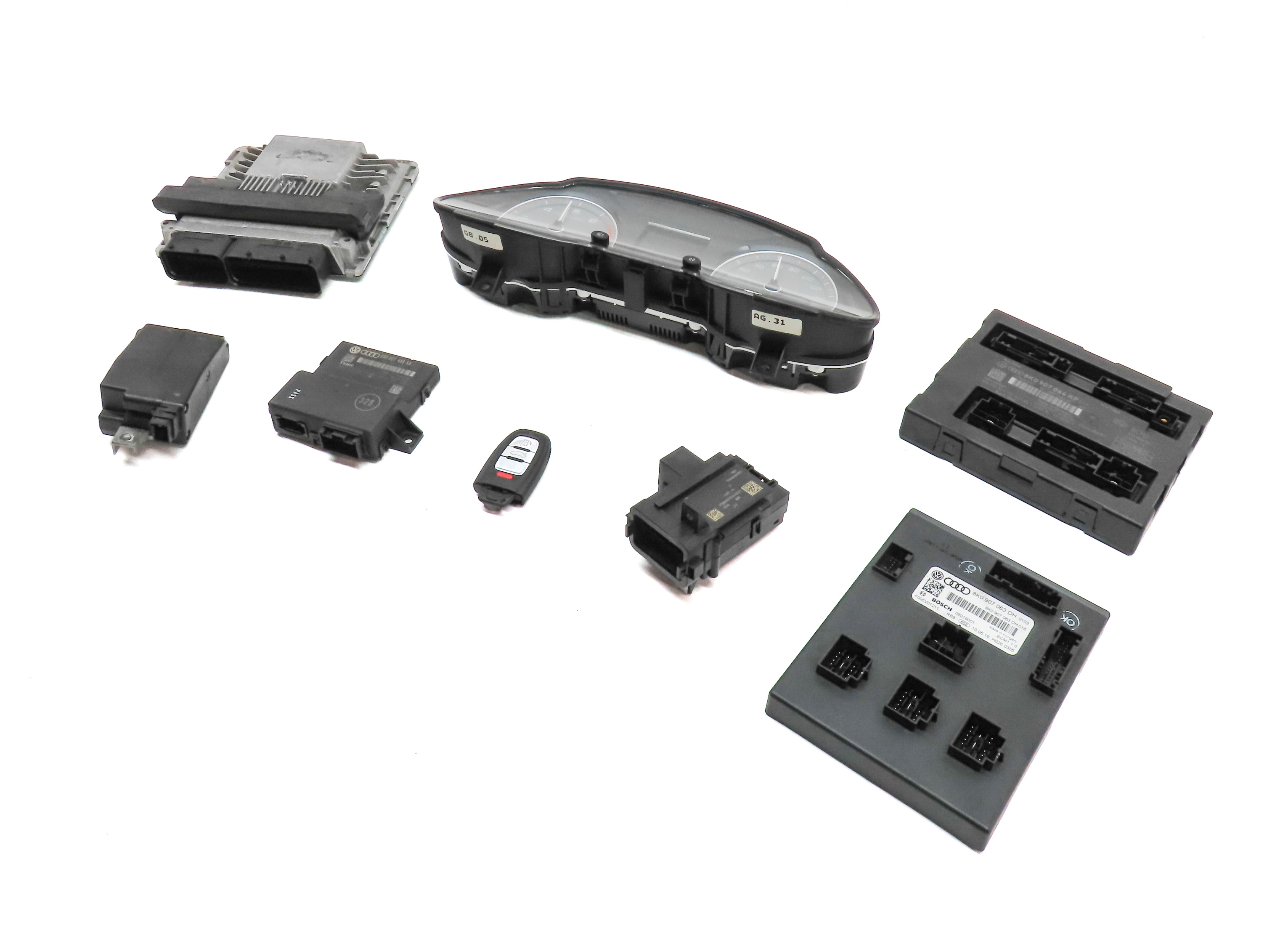 14-17 AUDI SQ5 (B8 8R) 3.0L SUPERCHARGED ENGINE ECM IMMOBILIZER MODULE KEY SET — exact item pictured